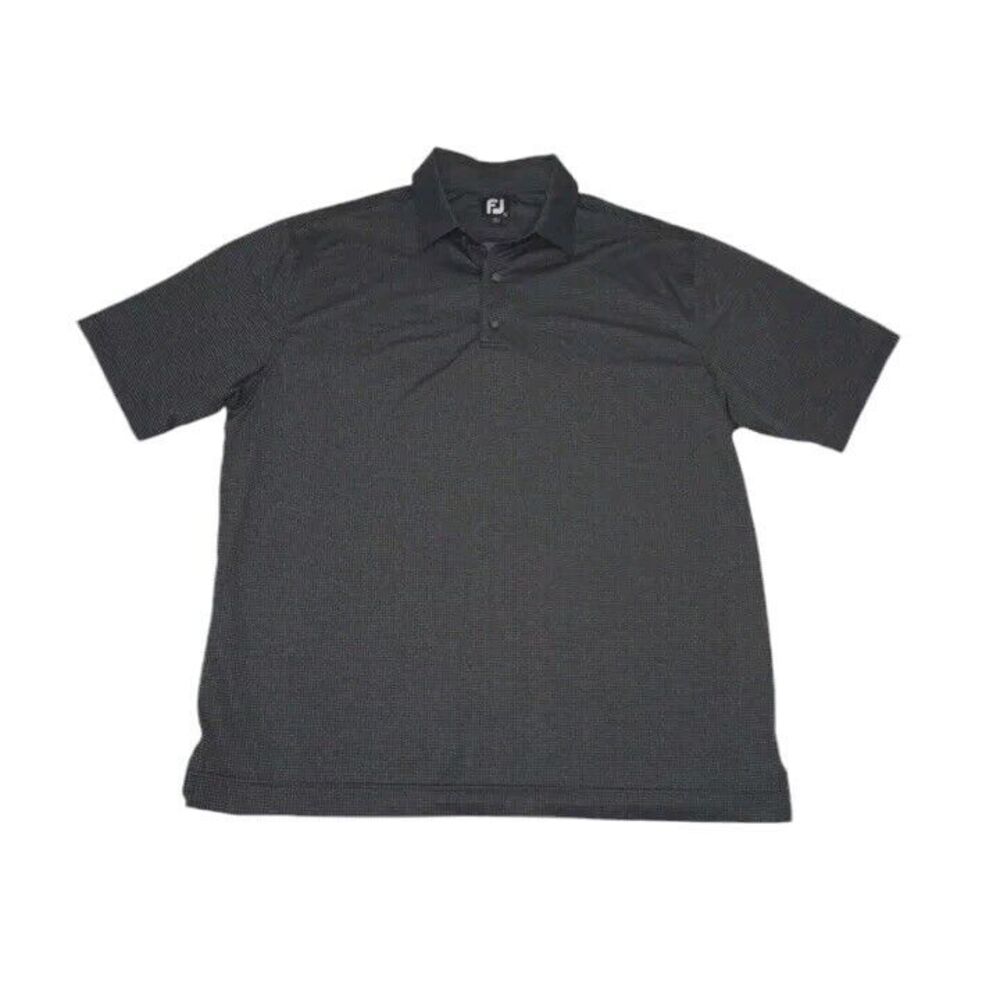 FJ Footjoy Men's XL Polo Shirt Gray Short Sleeve 88% Polyester‎ 12% Spandex